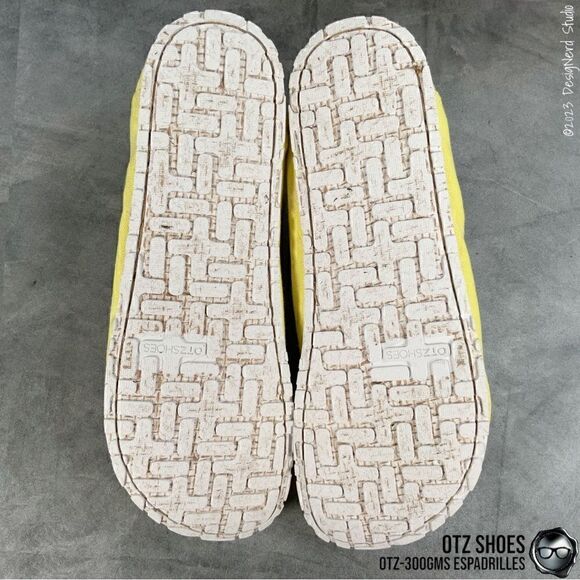OTZ SHOES OTZ-300GMS LINEN ESPADRILLES MINIMALIST SLIP ON IN YELLOW WITH CORK main image 13